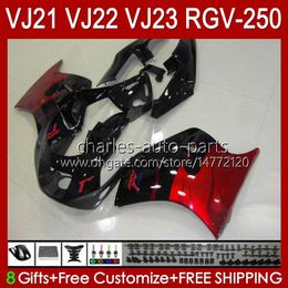 Body For SUZUKI RGV-250 Panel RGV250 SAPC VJ22 RVG250 VJ 22 20HC.21 RGVT-250 90 91 92 93 94 95 96 RGVT RGV 250CC 250 CC 1990 1991 1992 1993 1994 1995 1996 Fairing red flames blk