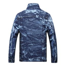 Men's Tracksuits Casual Loose Men's Piece Sets Irregular Tie Dye Long Sleeve Denim Jacket and Ripped Jeans Spring Autumn Size M-5xl Men Outfit