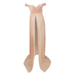 Sexy Maternity Dress Photo Shoot Chiffon Pregnancy Dress Photography Prop Maxi Gown Dresses For Pregnant Women Q0713