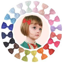 Baby Colorful Solid Color Ribbed Bow Hairclip Bowknot Fashion Hair Ribbon Barrettes Hairclamp Hair Accessories Holder Toddlers