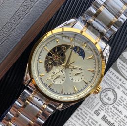 high quality sapphire skeleton designer watch automatic mechanical Outdoor Chronograph Quartz Battery Men Moonwatch2462