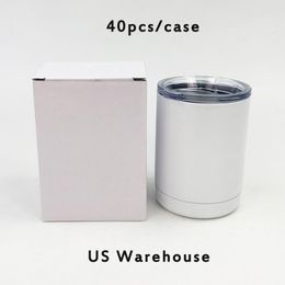 Local Warehouse 12oz Blank Sublimation tumblers Coffee Mug Cup with Handle tainless Steel Travel Tumbler Double Wall Vacuum Insulated US STOCK