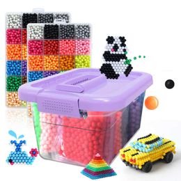 Diy Magic Aqua Animal Moulds Hand Making 3d string of beads Puzzle New Kids Educational Toys For Children Spell Replenish beans