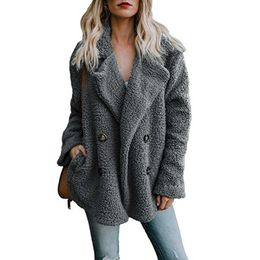 Gentillove Women Winter Teddy Coat Female Warm Faux Fur England Coat Casual Oversized Soft Fluffy Fleece Jackets Overcoat Y0829