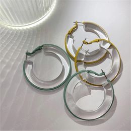 Big Hoop Simple Multicolor Transparent Spray Paint Acrylic Earrings Hoop Earring For Women Accessories