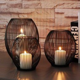 Metal Hollow Out Candle Holder Articles Candlestick Hanging Lantern Home Decor Gifts FQ-ing SH190924