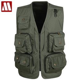 Arrival! Multifunctional Camera Vest Men Summer Men's Clothes Travels Vests With Multiple Pockets Sleeveless Jacket M-XXXL 210925