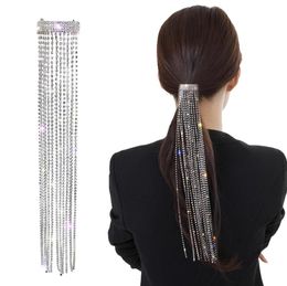 French Elegant Tassel Hairpin Flash Diamond Hair Clip Rhinestone Clips Women Girls Hairs Accessories Ponytail Headwear DHL