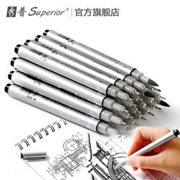 Gel Pens 10PCS SUPERIOR MS-807A Needle Pen Professional Students 0.05-2.0MM 10 Size Waterproof Design Hook Line
