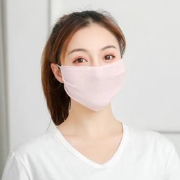 Korean Pure Colour Breathable Double Layer Cotton Thin Mask Male and Female Cycling Sunscreen Washable in Spring Summer H7WV720