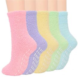 Fashion Women Socks Anti Slip Plush Female Socks Perfect Companion For Slippers Soft Warm Cosy And Fuzzy Slouch Socks 211204