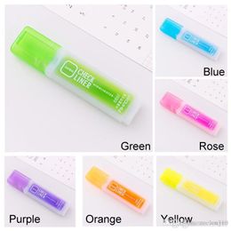 내구성있는 6pcs/set highlighter pens 학생 페인트 그리기 귀여운 수채화 펜 학생 문구 6 색 마커 하이 라이터 펜 VF1513 T03