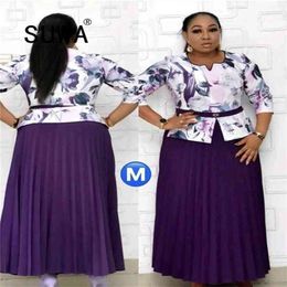 Wholesale Plus Size African Dresses For Women Clothing Tie Dye Half Sleeve Long Maxi Elegant Party Gowns Streetwear 210525