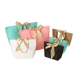 Boutique Shopping Packaging Bag Customised Printed Euro Tote Paper Colourful Gift Bags With Logo Jewellery Bag