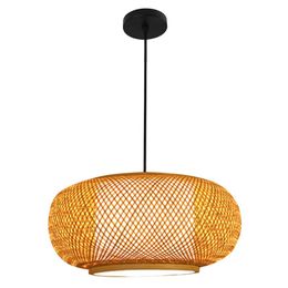 Novelty Items Chinese Bamboo Retro Hanging Light Fixtures Wicker Pendant Living Room El Restaurant Aisle Lamp Decor