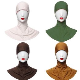 -Lenços 1 pc livre estilo moda islâmico turbante cabeça desgaste chapéu underscarf hijab capa cheia de algodão muçulmano cagoule