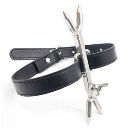 Bondages Sex Collar Leather Stainless Steel Heretics Fork Erotic Positioning Bandage Toys for Men/Women Adult Game A320 1122