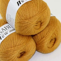 Venta Super Suave Puro Sable Cachemira Abrigo chales Hand Knit Wool Crochet 50gr 03 