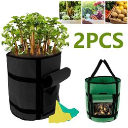 Planters & Pots 2 Size Plant Growing Bags Potato Grow Cultivation Container Home Garden Patio Vegetable Flower Planter Pot Reusable