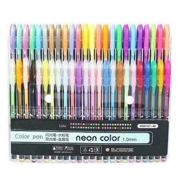 12/24/36/48PCS Colour Gel Pen Set Metallic Pastel Glitter Neon Watercolour Brush Marker Pen Set For Drawing Design Art Marker Supplies