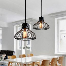 Retro Industrial Metal Pendant Light, Vintage Cage Ceiling Lamp, for Bar, Dining-room, Study, Kitchen, Bedroom, 220V/E27 Base