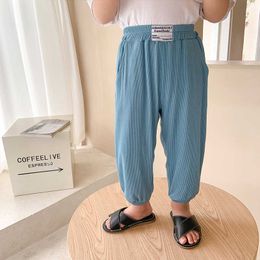 Boys summer solid Colour anti mosquito pants kids loose casual thin trousers 210615