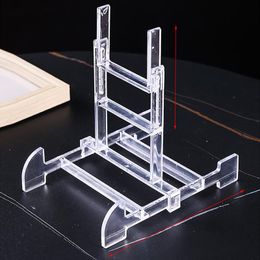Hooks & Rails Clear Movable Display Easel Card Coin Plate Cell Phone Jewellery Rack Plastic Art Exhibition Stand