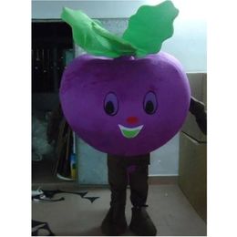 Halloween Purple Radish Mascot Costume High quality Cartoon vegetable theme character Carnival Unisex Adults Size Christmas Birthday Party Outdoor Outfit