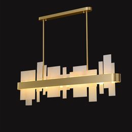 new modern chandelier gold lamp AC110V 220V long dining room living room decoration led chandelier lighting