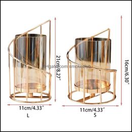 Décor Home & Garden Candle Holders X7Ab Geometric Pillar Holder Elegant Spiral Ladder Shaped Hollow Candlestick Drop Delivery 2021 Nxfwu