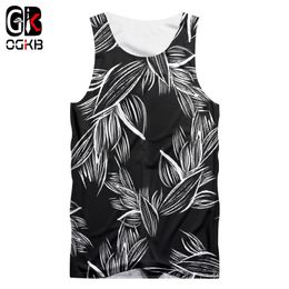 OGKB Male Sleeveless Shirt Fitness 3D Tank Tops Print Forest Leaves Casual Plus Size Tees Man Spring Vest Dropshipping