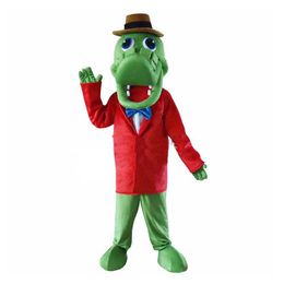 Halloween Green Alligator Mascot Costume Top quality Cartoon Plush Anime theme character Adult Size Christmas Carnival Birthday Party Fancy Outfit
