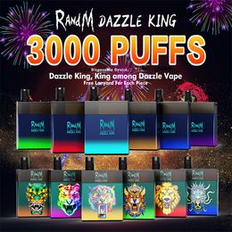-Randm Dazzle King Monouso E Cigarette 3000Puffs Coloful LED Light R e M Switch Pro VS Puff Bar Plus Bang XXL