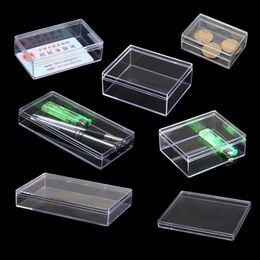 10pcs/lot Transparent Plastic Storage Box Jewellery Organiser Clear Case Coins Earrings Necklace Storage Cosmetic Display box 210315