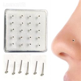 100% 925 Sterling silver 1.5 mm ball nose Stud pin Classic nostril piercing Jewellery 20pcs/pack