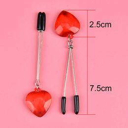1 Pair or 1pcs Exotic Accessories Adjustable Red Heart Shape Couples Nipple Clamps Breast Clips Clit Clamp Erotic Product P0816