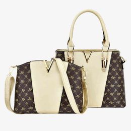2021 High Quality Fashion Woman Leather 2 Sets mini msenger Tote Bag ladi new bags women handbags