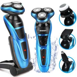 Men Electric Shaver USB Rechargeable Beard Trimmer Washable Wet Dry Beard Cutting Machine Multifunctional Floating Razor P0817