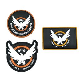 3D Wing Fly Badge Tactical SHD Soft Silicone Fabric Patches The Division PVC Magic Patch Military Hook&Loop Backpack Hook and Loop Fastener Stickers