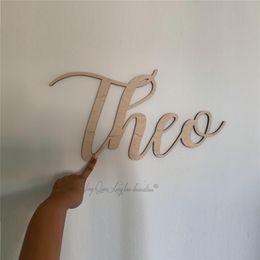 large size Personalised Wooden Name Sign, Wood Letters, Wall Art Decor for Nursery or Kids Room 211108