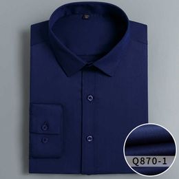 Men's Shirts Formal Business High Quality Bamboo Fibre Mens-Shirts-Regular-Fit Luxury Stretch No Pocket Solid Easy Care Shirt4XL 210609