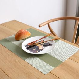 Mats & Pads Geometric Plaid Placemats PVC Adiabatic Tablemat 45x30cm Waterproof Table Mat Bowl Coasters Western Food Pad