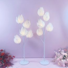 Fashion Design Wedding Decoration Props Olive Tree Flower Iron Luminous Road Guide Creative Party Stage Pilot Lamp