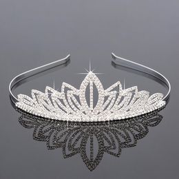Girls Crowns With Rhinestones Wedding Jewelry Bridal Headpieces Birthday Party Performance Pageant Crystal Tiaras Wedding Accessories FK-005