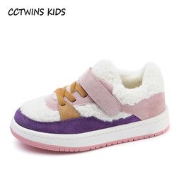 CCTWINS Kids Shoes Winter Children Fur Shoes Baby Girls Brand Casual Trainers Boys Sport Sneakers Warm Sneaker 210308