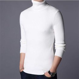 Mens Sweaters Autumn Winter Thick Warm Pullover Men Knitted Cashmere Wool Sweater Men Heavy Turtleneck Jumper Y0907