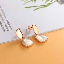 Hoop & Huggie Fashion Shell Earrings Gold Colour Cute White Pearl Woman Jewellery Christmas Gift 2021 Trend