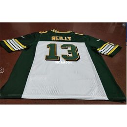 Cheap 001 Edmonton Eskimos #13 Mike Reilly White Green College Jersey or custom any name or number jersey