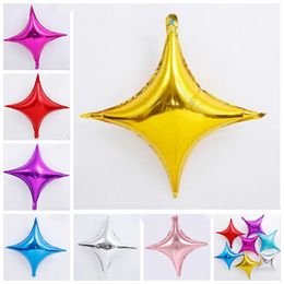 newFashion Party Balloon Four pointed Star Shape Aluminum Film Balloon Pure Volor Holiday Wedding Birthday Party Decoration EWE6072