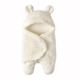 0-12M Newborns Newborn Swaddle Wrap Soft Winter Baby Bedding Receiving Blanket Sleeping Bag 1pc 210309